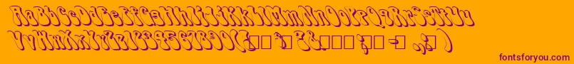 FzJazzy143DLefty Font – Purple Fonts on Orange Background