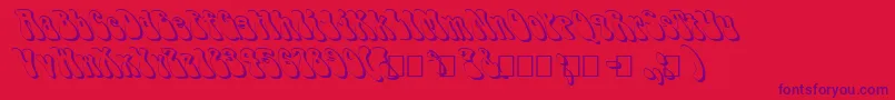 Czcionka FzJazzy143DLefty – fioletowe czcionki na czerwonym tle