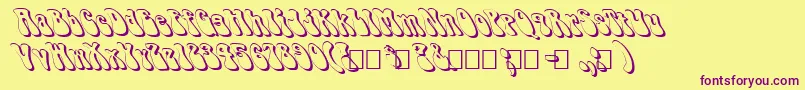 FzJazzy143DLefty Font – Purple Fonts on Yellow Background