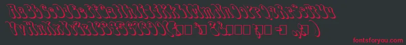 Czcionka FzJazzy143DLefty – czerwone czcionki na czarnym tle