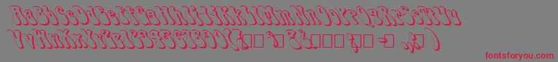 FzJazzy143DLefty Font – Red Fonts on Gray Background