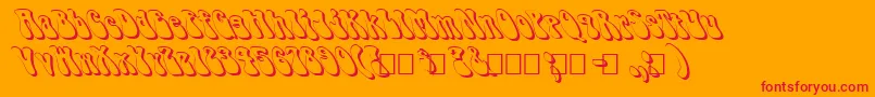 FzJazzy143DLefty Font – Red Fonts on Orange Background