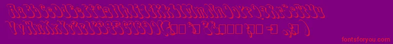 FzJazzy143DLefty Font – Red Fonts on Purple Background