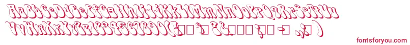 Fonte FzJazzy143DLefty – fontes vermelhas em um fundo branco