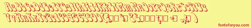 FzJazzy143DLefty Font – Red Fonts on Yellow Background