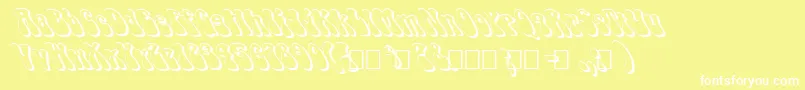 Шрифт FzJazzy143DLefty – белые шрифты на жёлтом фоне