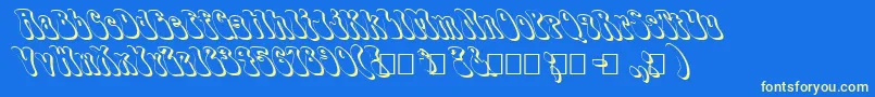 FzJazzy143DLefty Font – Yellow Fonts on Blue Background