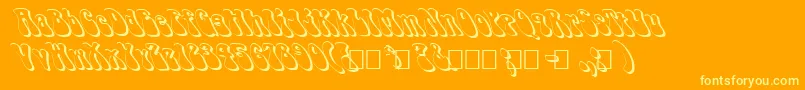 FzJazzy143DLefty Font – Yellow Fonts on Orange Background