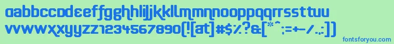 フォントEffortless – 青い文字は緑の背景です。