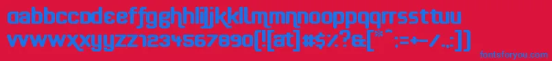 フォントEffortless – 赤い背景に青い文字