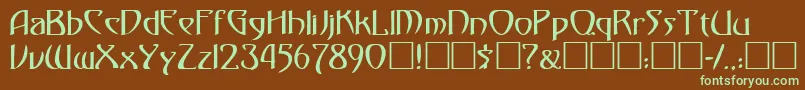 GardioRegular Font – Green Fonts on Brown Background