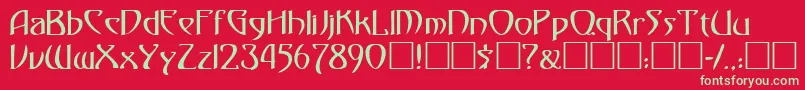 フォントGardioRegular – 赤い背景に緑の文字