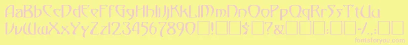 GardioRegular-fontti – vaaleanpunaiset fontit keltaisella taustalla