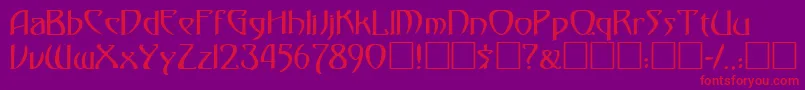 GardioRegular Font – Red Fonts on Purple Background