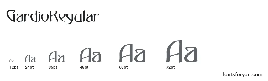 Größen der Schriftart GardioRegular