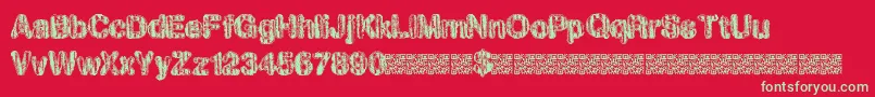Hawtwould Font – Green Fonts on Red Background