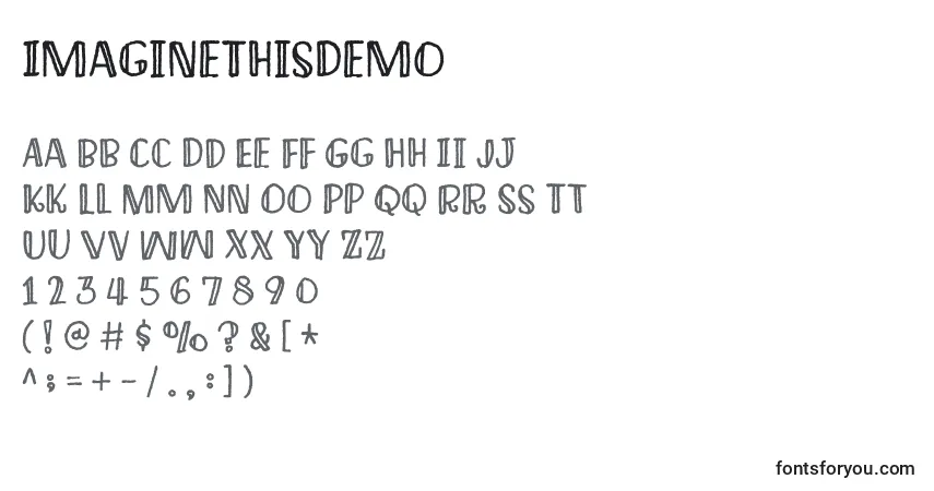 Шрифт ImagineThisDemo – алфавит, цифры, специальные символы
