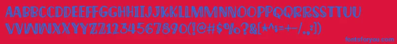 フォントImagineThisDemo – 赤い背景に青い文字