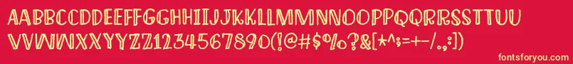 ImagineThisDemo-Schriftart – Gelbe Schriften auf rotem Hintergrund