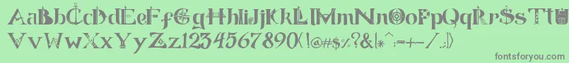 Manicsea Font – Gray Fonts on Green Background