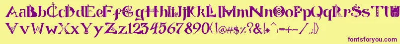 Manicsea Font – Purple Fonts on Yellow Background