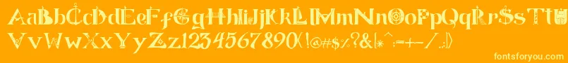 Manicsea Font – Yellow Fonts on Orange Background