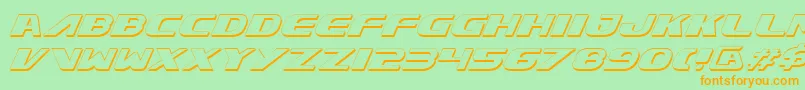 Xcelv3si Font – Orange Fonts on Green Background