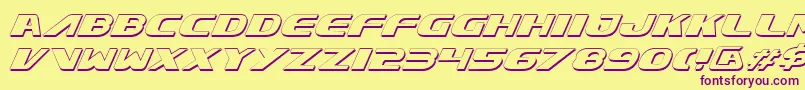 Xcelv3si Font – Purple Fonts on Yellow Background