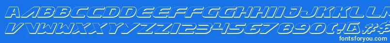 Xcelv3si Font – Yellow Fonts on Blue Background