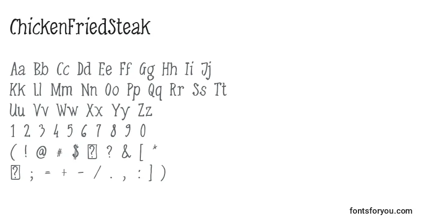 A fonte ChickenFriedSteak – alfabeto, números, caracteres especiais