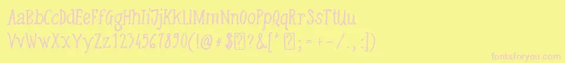 ChickenFriedSteak-fontti – vaaleanpunaiset fontit keltaisella taustalla