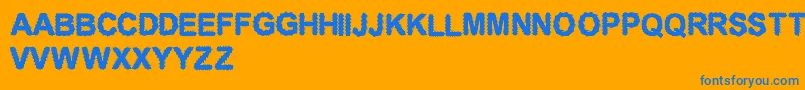CfelectronicboardRegular Font – Blue Fonts on Orange Background