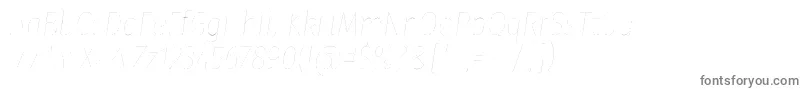 FirasanscondensedTwoitalic-fontti – harmaat kirjasimet valkoisella taustalla