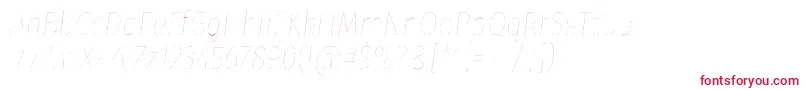 フォントFirasanscondensedTwoitalic – 白い背景に赤い文字