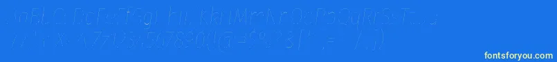 FirasanscondensedTwoitalic-Schriftart – Gelbe Schriften auf blauem Hintergrund