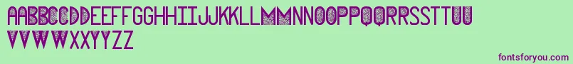 CathedralSt Font – Purple Fonts on Green Background