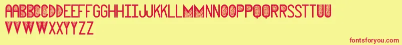 CathedralSt Font – Red Fonts on Yellow Background