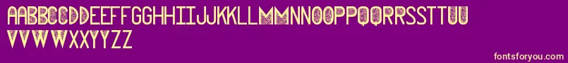 CathedralSt Font – Yellow Fonts on Purple Background