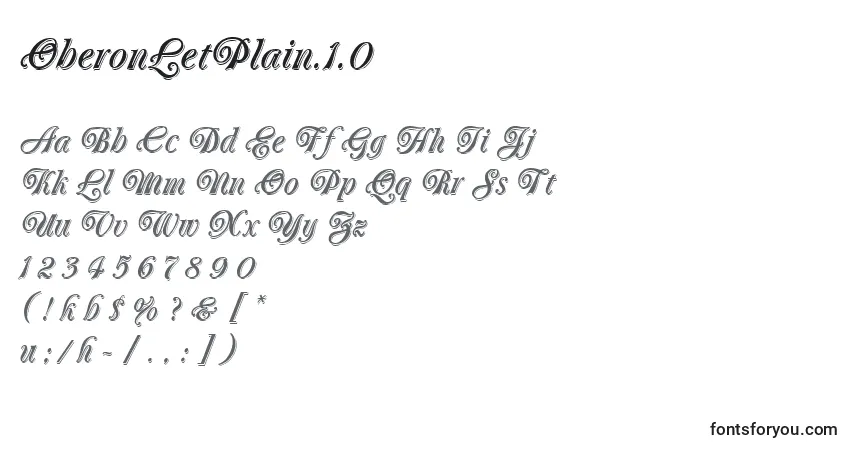 Czcionka OberonLetPlain.1.0 – alfabet, cyfry, specjalne znaki