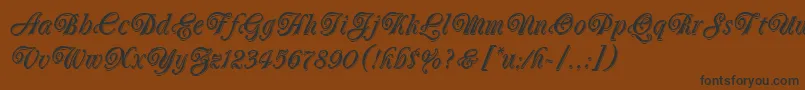 OberonLetPlain.1.0 Font – Black Fonts on Brown Background