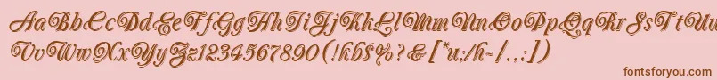 OberonLetPlain.1.0 Font – Brown Fonts on Pink Background