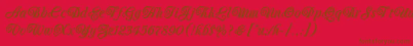 Police OberonLetPlain.1.0 – polices brunes sur fond rouge