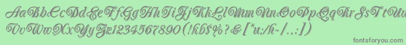 OberonLetPlain.1.0 Font – Gray Fonts on Green Background