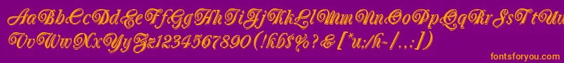 OberonLetPlain.1.0 Font – Orange Fonts on Purple Background