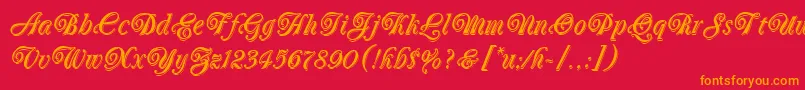 fuente OberonLetPlain.1.0 – Fuentes Naranjas Sobre Fondo Rojo