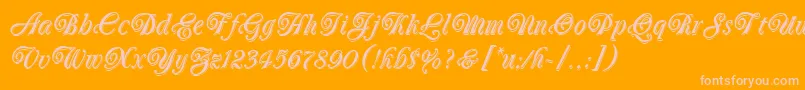 OberonLetPlain.1.0 Font – Pink Fonts on Orange Background
