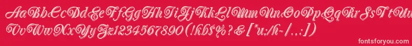 OberonLetPlain.1.0-Schriftart – Rosa Schriften auf rotem Hintergrund