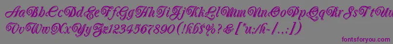 OberonLetPlain.1.0-Schriftart – Violette Schriften auf grauem Hintergrund