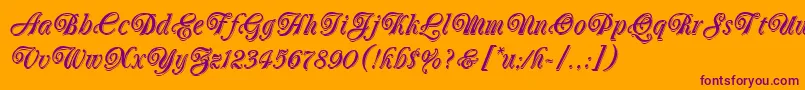 OberonLetPlain.1.0 Font – Purple Fonts on Orange Background
