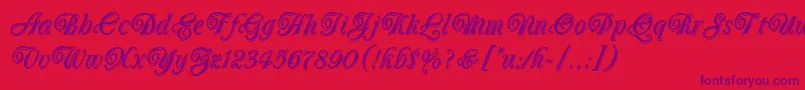 OberonLetPlain.1.0 Font – Purple Fonts on Red Background
